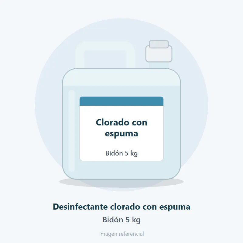 Desinfectante clorado con espuma