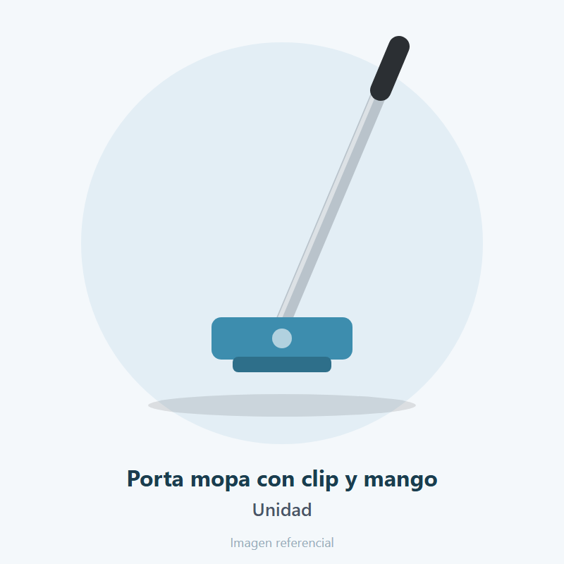 Porta mopa con clip y mango
